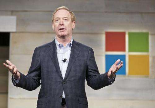 Microsoft General Counsel and Executive Vice President Brad Smith addresses shareholders during a Microsoft shareholders meeting