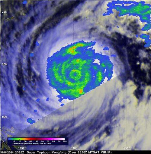 NASA gathering data on Super Typhoon Vongfong as Japan prepares
