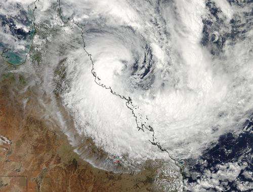NASA gets 2 views of Tropical Cyclone Dylan making landfall in Australia