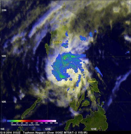 NASA measures Typhoon Hagupit's Philippine rainfall from space
