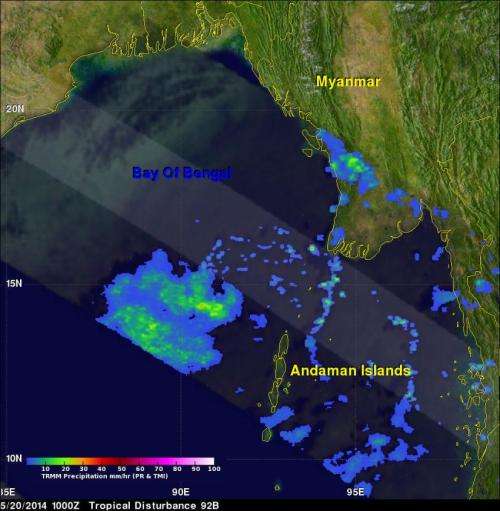 NASA sees developing tropical cyclone in Bay of Bengal