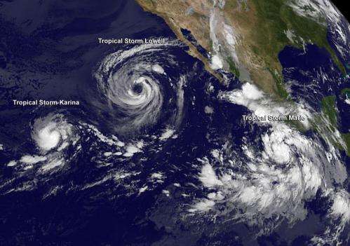 NASA sees massive Tropical Storm Lowell close enough to trouble Baja California