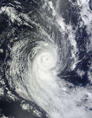 NASA's infrared satellite imagery shows wind shear affecting Cyclone Ian