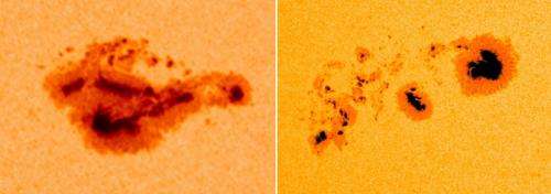 NASA's SDO sees giant January sunspots