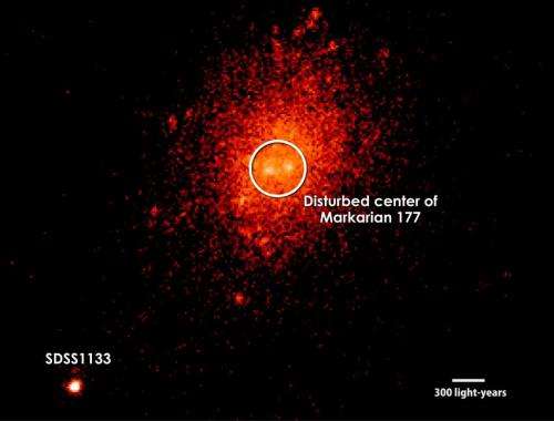 NASA's Swift mission probes an exotic object: 'Kicked' black hole or mega star?