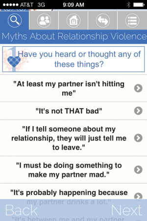 Smartphone app aids college-age women in abusive relationships