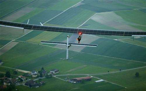Swiss-made solar plane makes maiden flight