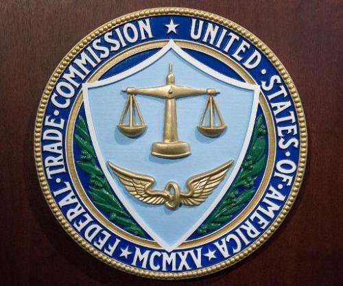 The logo of the Federal Trade Commission (FTC) is seen at the FTC headquarters in Washington, on January 15, 2014