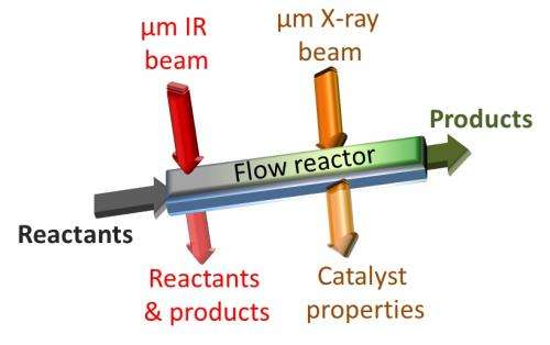 Tracking catalytic reactions in microreactors