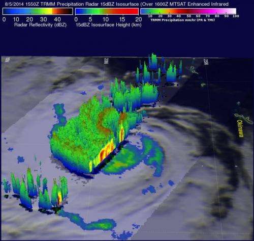 Typhoon Halong opens its eye again for NASA