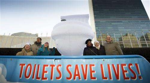 UN's large inflatable toilet marks global crisis