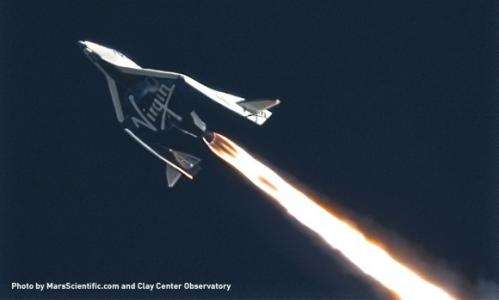 Virgin spacecraft prototype soars over Mojave, testing re-entry system