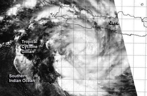 NASA sees Tropical Cyclone Gillian reborn near Java