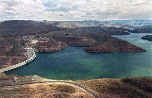 A picture taken November 10, 1997 shows the Katse Dam, which forms part of the Lesotho Highlands Water Project in South Africa