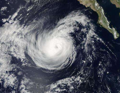 NASA's Aqua satellite sees Rachel before losing hurricane status