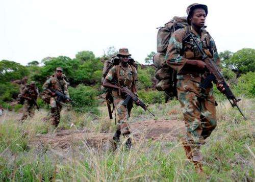 File picture shows a South African anti-poaching task team on patrol in Kruger National Park