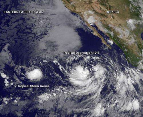 12th tropical depression appears huge on satellite imagery