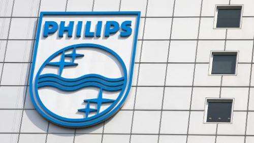File photo taken on April 16, 2007 shows the logo of the Dutch medical and consumer electronics giant Philips at its headquarter