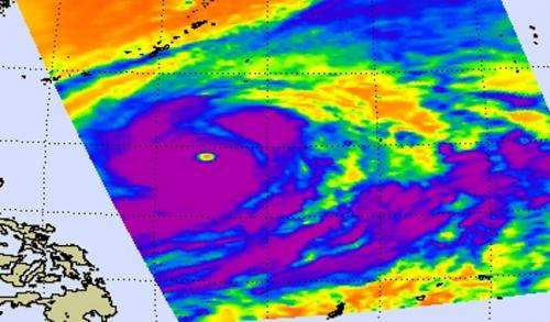 NASA's Aqua Satellite tracking Super Typhoon Vongfong in the Philippine Sea