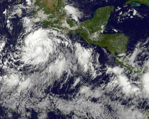 Tropical Storm Marie south of Mexico's Pacific coast on August 22, 2014