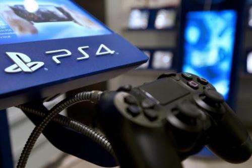 A picture taken on November 29, 2013 in a Parisian store shows the joystick of the new Sony Playstation 4 video game console (PS