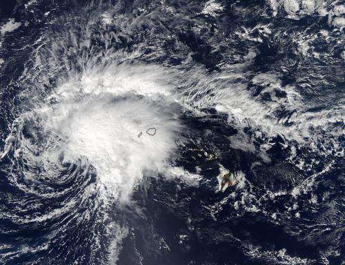 NASA's Aqua satellite sees Tropical Storm Ana still affecting Hawaii