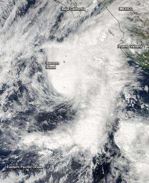 NASA's Aqua satellite sees Hurricane Vance headed for landfall in western Mexico