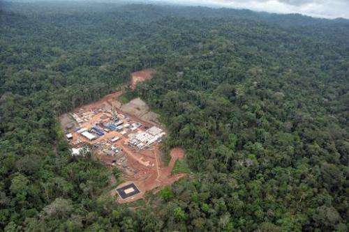 An aerial view of the Amazon jungle near Cuzco, 470 kilometers east of Lima, on May 18, 2011