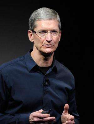 Apple CEO Tim Cook, pictured at the company's headquarters in Cupertino, California, on October 4, 2011