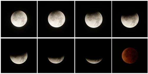 Full lunar eclipse delights Americas, first of year
