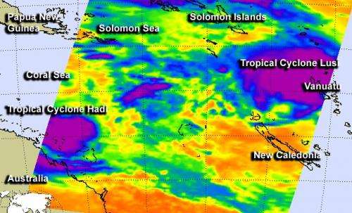 NASA eyes 2 tropical cyclones east of Australia