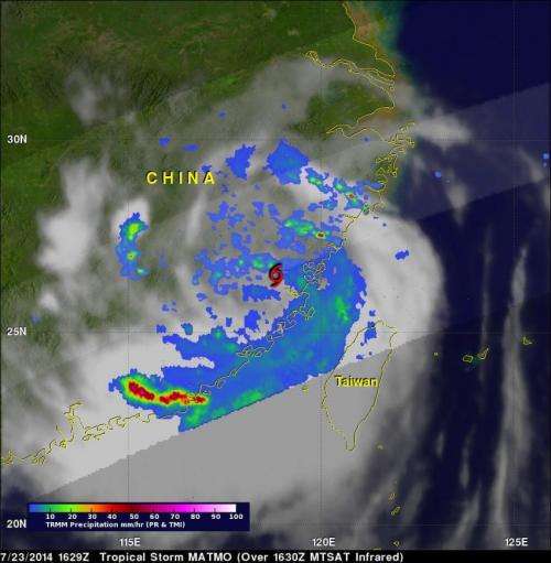 NASA maps Typhoon Matmo's Taiwan deluge