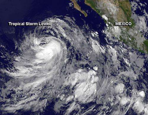 NASA sees Depression 12-E become Tropical Storm Lowell