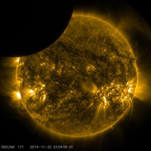 NASA's SDO shows moon transiting the sun