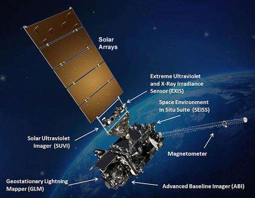 NOAA GOES-R satellite black wing ready for flight