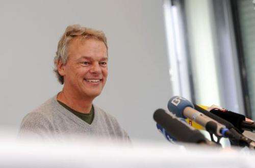 Norwegian neuroscientist Edvard I Moser smiles during a press conference on October 6, 2014, in Martinsried bei Muenchen, German