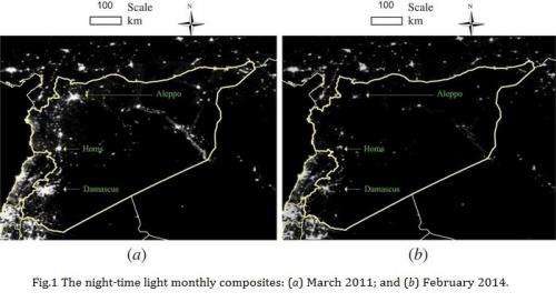 Satellite images shed light, or lack thereof, on the impact of the Syrian conflict