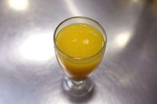 The antioxidant capacity of orange juice is multiplied tenfold