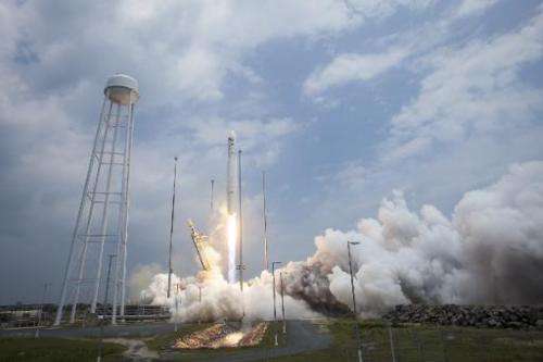 This picture provided by NASA shows the Orbital Sciences Corporation Antares rocket launching with the Cygnus spacecraft onboard