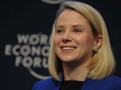 Yahoo CEO Marissa Mayer takes part in the session on the opening day of the World Economic Forum in Davos on January 22, 2014