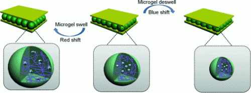 Optical components made of multiresponsive microgels