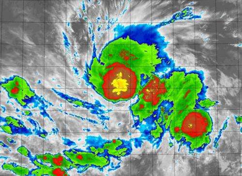 Tropical Storm Vance's center looks like a pumpkin to NASA's Terra satellite