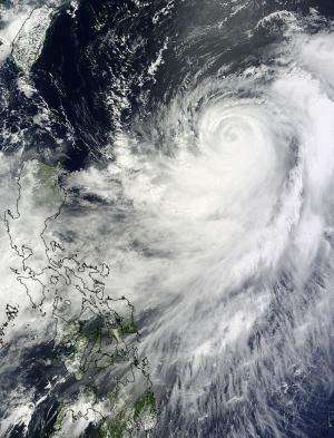 NASA satellite sees a somewhat lopsided Typhoon Halong
