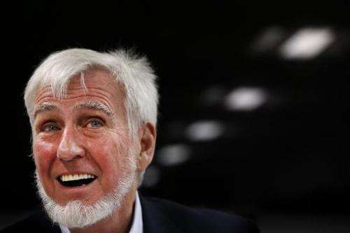 British-American researcher John O'Keefe answers a question during a press conference in London on October 6, 2014, after winnin