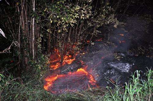 Lava creeps closer to main road in Hawaii town