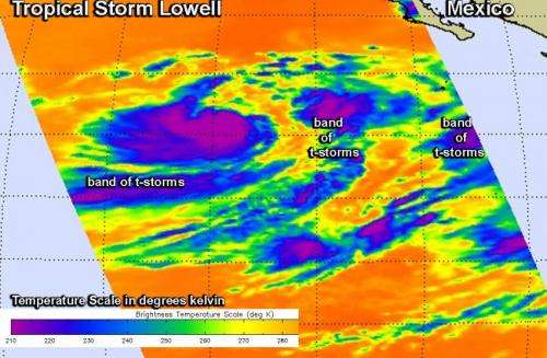 NASA sees Depression 12-E become Tropical Storm Lowell