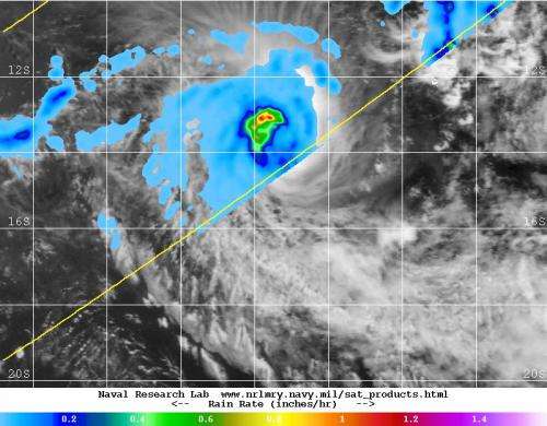NASA sees heaviest rainfall north of Tropical Cyclone Kate's eye