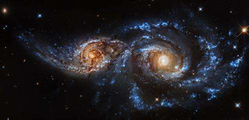 Two spiral galaxies in the process of merging