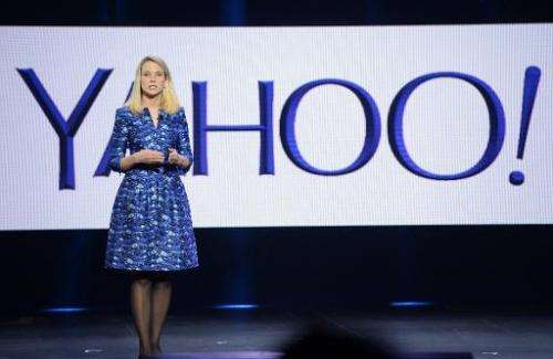 Yahoo CEO Marissa Mayer during her keynote address at  the International CES in Las Vegas, Nevada on January 7, 2014