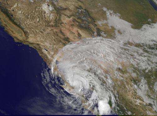 NASA sees Tropical Storm Odile knocking at US Southwest